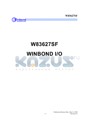 W83627SF datasheet - WINBOND I/O