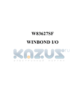 W83627SF datasheet - WINBOND I/O