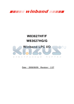 W83627G datasheet - Winbond LPC I/O