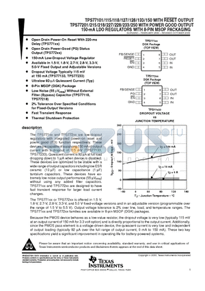 TPS77101 datasheet - 150-mA LDO REGULATORS WITH 8-PIN MSOP PACKAGING