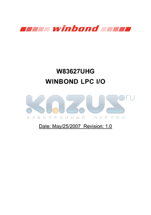 W83627UHG datasheet - WINBOND LPC I/O