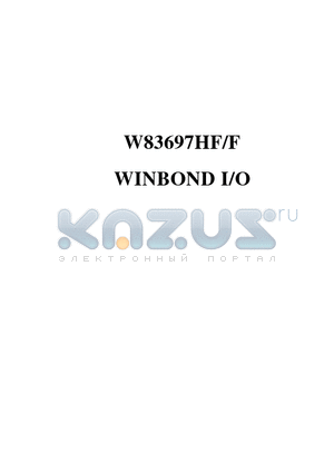 W83697F datasheet - WINBOND I/O