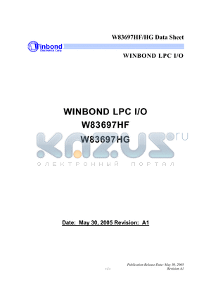 W83697HG datasheet - WINBOND LPC I/O