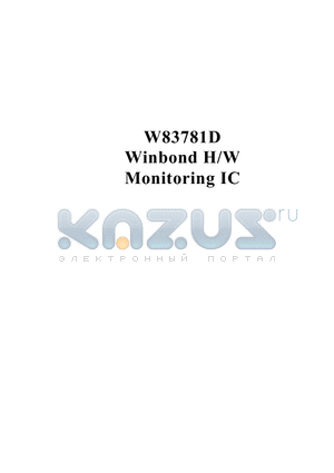 W83781D datasheet - MONITORING IC