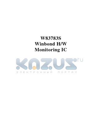 W83783 datasheet - MONITORING IC