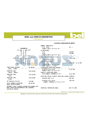 S560-6600-MD datasheet - ADSL over ISDN CO MAGNETICS