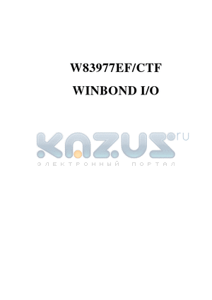 W83977CTF-PW datasheet - WINBOND I/O