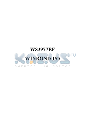 W83977EF datasheet - WINBOND I/O
