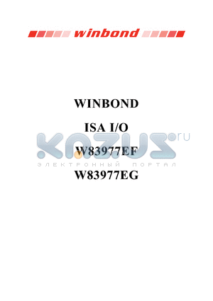W83977EF datasheet - WINBOND ISA I/O