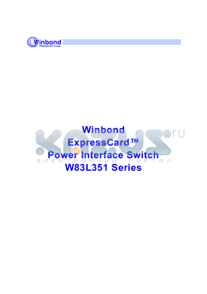 W83L351 datasheet - ExpressCard Power Interface Switch