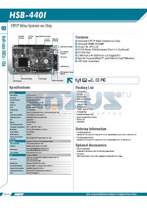 TF-HSB-440I-A10-01 datasheet - Onboard STPC^ Atlas System-on-Chip