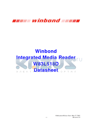W83L518D datasheet - Integrated Media Reader