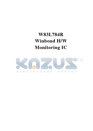 W83L784 datasheet - Monitoring IC