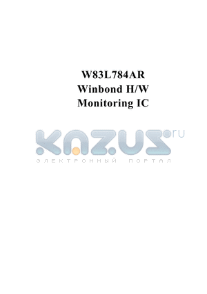 W83L784AR datasheet - WINBOND H/W MONITORING IC