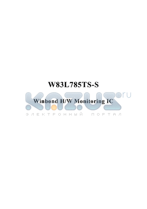 W83L785TS-S datasheet - H/W Monitoring IC