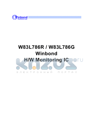 W83L786G datasheet - H/W Monitoring IC