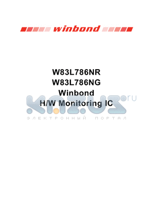 W83L786NG datasheet - H/W Monitoring IC