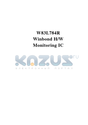 W83L784R datasheet - Monitoring IC