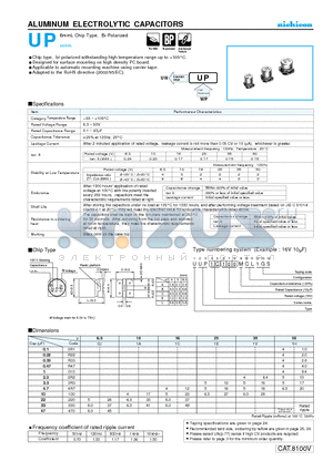 UUP1E220MCL datasheet - ALUMINUM ELECTROLYTIC CAPACITORS