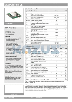 SKYPER32RUL datasheet - IGBT Driver Core