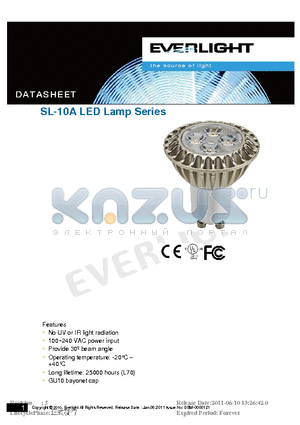 SL-10A-C-P05-30-E30-EU datasheet - No UV or IR light radiation