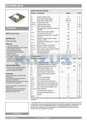 SKYPER42R datasheet - IGBT Driver Core