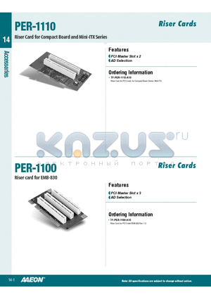 TF-PER-1100-A10 datasheet - Riser card for EMB-830