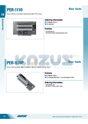 TF-PER-1110-A10 datasheet - Riser Card For Compact Board And Mini-ITX Series