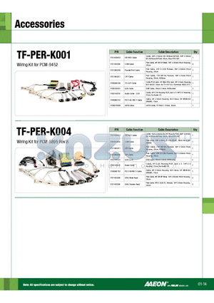 TF-PER-K001 datasheet - Wiring Kit for PCM-9452