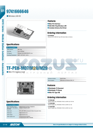 TF-PER-M28 datasheet - Mini-PCI Capture Card