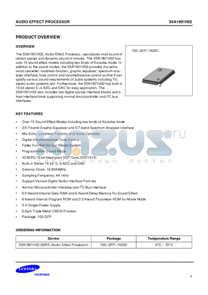 S5A1901H02 datasheet - AUDIO EFFECT PROCESSOR