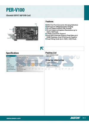 TF-PER-V100-A10-01 datasheet - Chrontel CH7017 AGP DVO Card