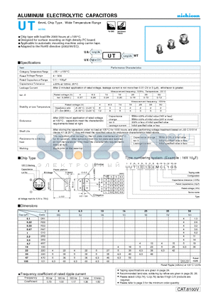 UUT0G470MCL datasheet - ALUMINUM ELECTROLYTIC CAPACITORS