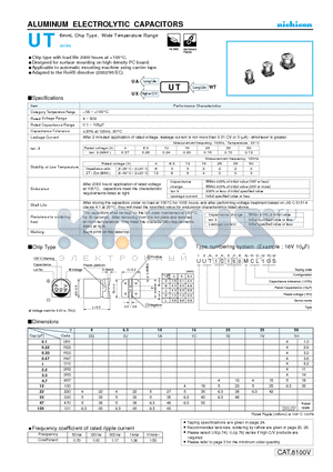 UUT0J101MCL datasheet - ALUMINUM ELECTROLYTIC CAPACITORS