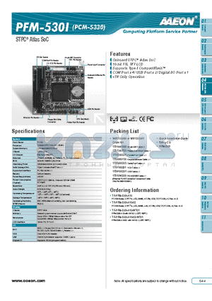 TF-PFM-530I-A10-02-WT01 datasheet - Onboard STPC^ Atlas SoC