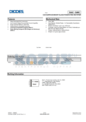 S5AC_10 datasheet - 5.0A SURFACE MOUNT GLASS PASSIVATED RECTIFIER