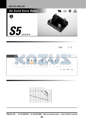 S5C-215HV datasheet - AC Solid State Relay