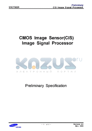 S5C7322X datasheet - CMOS IMAGE SENSOR(CIS) IMAGE SIGNAL PROCESSOR