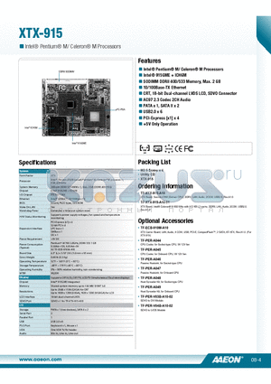 TF-XTX-915-A10 datasheet - Intel Pentium M/ Celeron^ M Processors