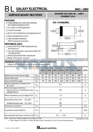 S5DC datasheet - SURFACE MOUNT RECTIFIER