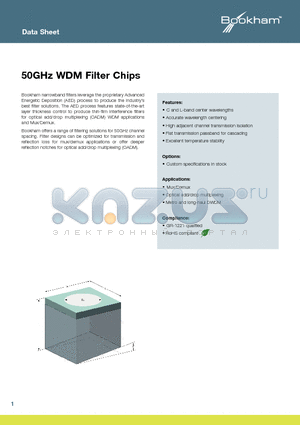 TF0501553329 datasheet - 50GHz WDM Filter Chips