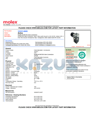 STR-1251 datasheet - mPm DIN Valve Connector, Type C Micro with Circuit C4, 24V AC/DC