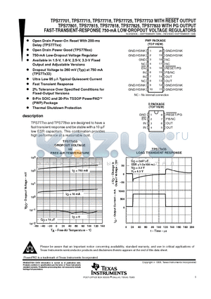 TPS77701D datasheet - FAST-TRANSIENT-RESPONSE 750-mA LOW-DROPOUT VOLTAGE REGULATORS