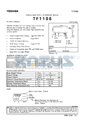 TF1106 datasheet - SOLID STATE I/O INTERFACE MODULE (DC INPUT MODULE)