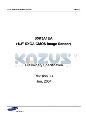 S5K3A1EA02 datasheet - (1/3 SXGA CMOS Image Sensor)