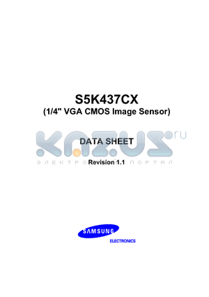 S5K437CX01 datasheet - 1/4 Optical Size 640x480 (VGA) 2.8V CMOS Image Sensor