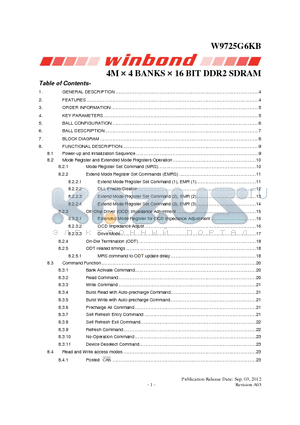 W9725G6KB25I datasheet - DLL aligns DQ and DQS transitions with clock, Data masks (DM) for write data, Write Data Mask