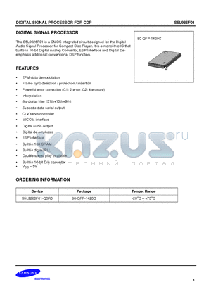 S5L9286 datasheet - DIGITAL SIGNAL PROCESSOR FOR CDP