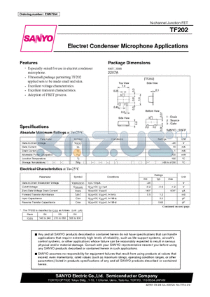 TF202 datasheet - Electret Condenser Microphone Applications
