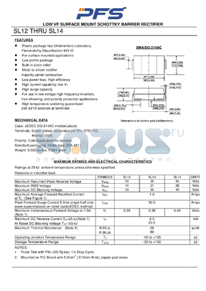 SL12 datasheet - LOW VF SURFACE MOUNT SCHOTTKY BARRIER RECTIFIER